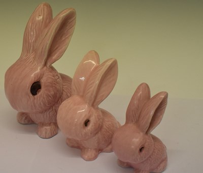 Lot 403 - Set of three graduated Sylvac rabbits