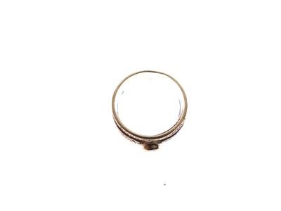Lot 29 - Yellow metal (9K) white stone set ring