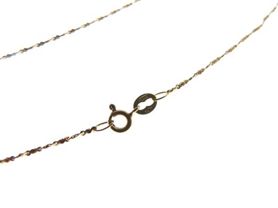 Lot 99 - Fine gold ingot pendant, and key pendant on chain