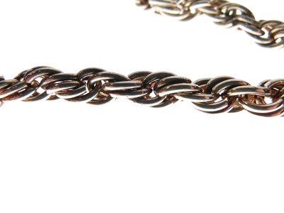 Lot 85 - Heavy silver rope-link chain