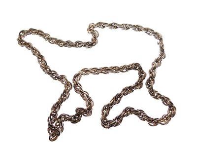 Lot 85 - Heavy silver rope-link chain