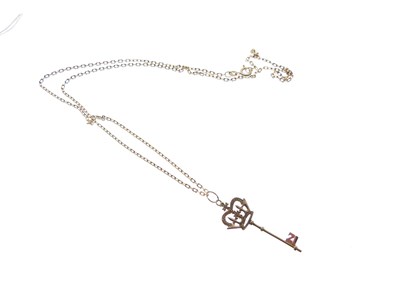 Lot 95 - 21st birthday key pendant and chain