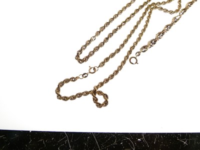 Lot 75 - Two 9ct gold rope-link necklaces