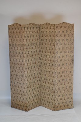 Lot 683 - Early 20th Century four-fold dressing screen