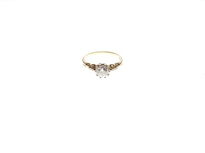 Lot 1 - Yellow metal (18ct) solitaire diamond ring