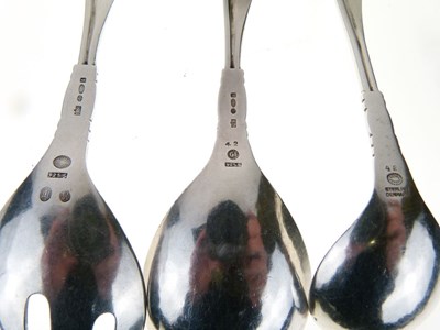 Lot 95 - Georg Jensen 'leaf & berry' handled silver pickle fork