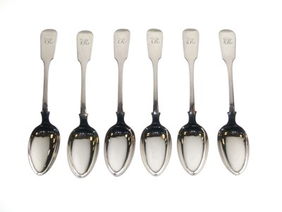 Lot 253 - Set of six George IV Scottish silver teaspoons