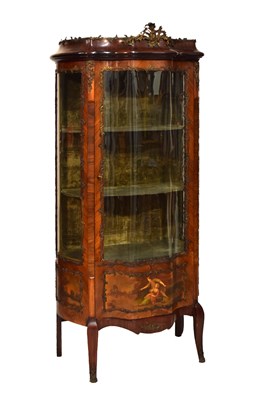 Lot 608 - Early 20th Century 'Vernis Martin' style rosewood vitrine or display cabinet