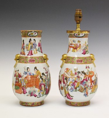 Lot 289 - Pair of 19th Century Chinese Canton Famille Rose vases