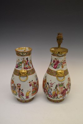 Lot 289 - Pair of 19th Century Chinese Canton Famille Rose vases