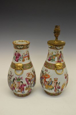 Lot 289 - Pair of 19th Century Chinese Canton Famille Rose vases