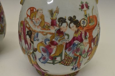 Lot 289 - Pair of 19th Century Chinese Canton Famille Rose vases
