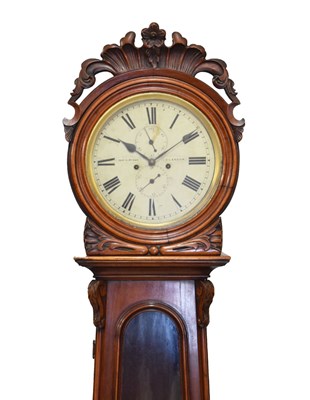 Lot 620 - Victorian Scottish mahogany-cased 8-day painted dial longcase clock