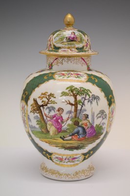 Lot 500 - Dresden Helena Wolfsohn vase and cover