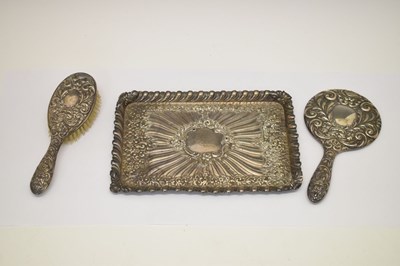 Lot 241 - Edward VII silver tray (a/f), etc