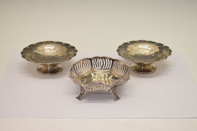 Lot 234 - Pair of Edward VIII silver bon bon dishes, plus another