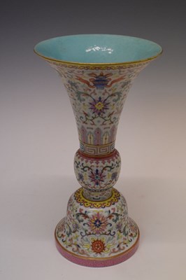 Lot 287 - Chinese Canton Famille Rose Gu 'Bajixiang' vase