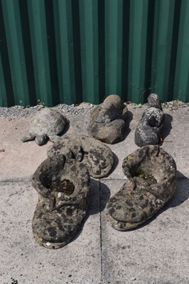 Lot 800 - Group of composite stone animal garden ornaments