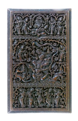 Lot 341 - Indian carved wooden panel