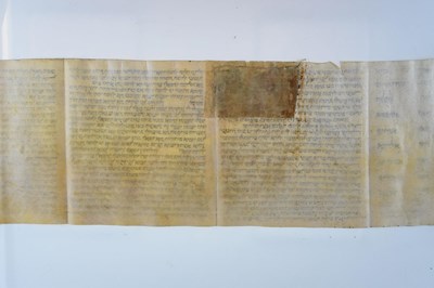 Lot 247 - Judaica: Early vellum Hebrew Megillah scroll