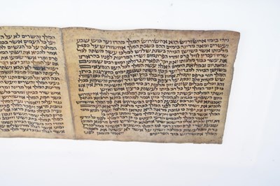 Lot 247 - Judaica: Early vellum Hebrew Megillah scroll