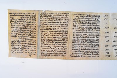 Lot 247 - Judaica: Early vellum Hebrew Megillah scroll