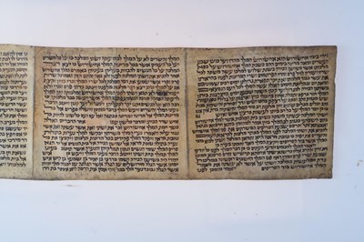 Lot 247 - Judaica: Early vellum Hebrew Megillah scroll