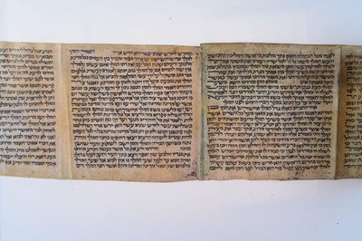 Lot 247 - Judaica: Early vellum Hebrew Megillah scroll