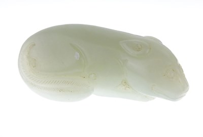 Lot 308 - Chinese carved jade figure of a cat