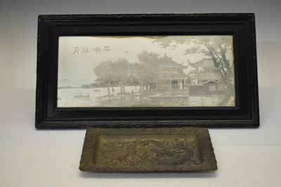 Lot 350 - Japanese silver-plated panel, etc.