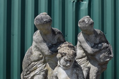 Lot 802 - Pair of composite stone classical garden maidens