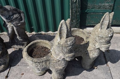 Lot 803 - Pair of composite stone Donkey garden planters