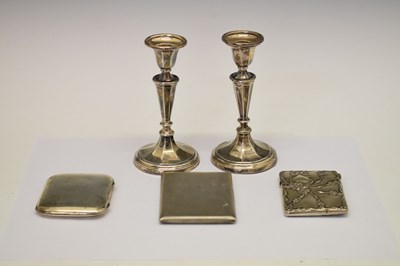 Lot 236 - Late Victorian silver card case and a quantity of silver