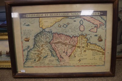 Lot 770 - H Martin - oil on board - nautical scene, together with a watercolour and reproduction map