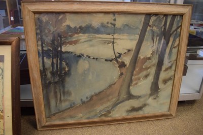 Lot 770 - H Martin - oil on board - nautical scene, together with a watercolour and reproduction map