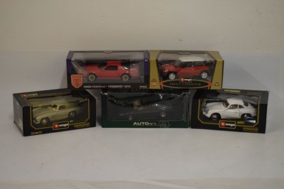 Lot 416 - Five boxed 1/18 scale diecast model vehicles