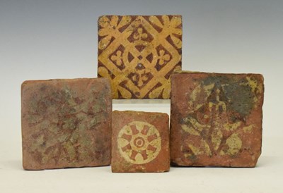 Lot 351 - Group of four late Medieval encaustic tiles