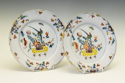 Lot 374 - Pair of English Delft plates