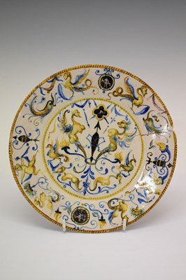 Lot 494 - Italian maiolica plate (a/f)