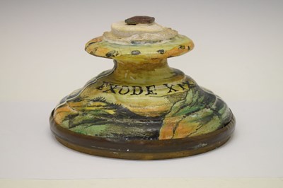 Lot 492 - French faience socle 'Exode'