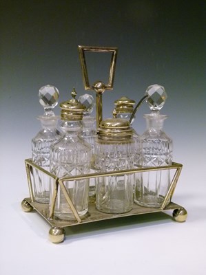 Lot 347 - Late Victorian Dresser-style six-bottle cruet