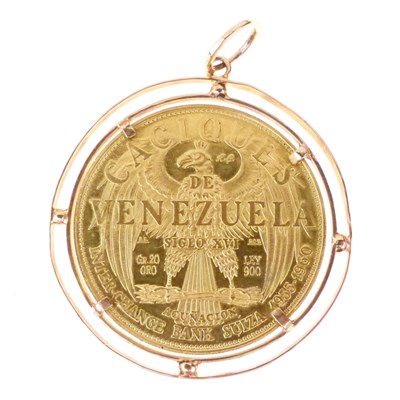 Lot 194 - Caciques de Venezuela gold medallion