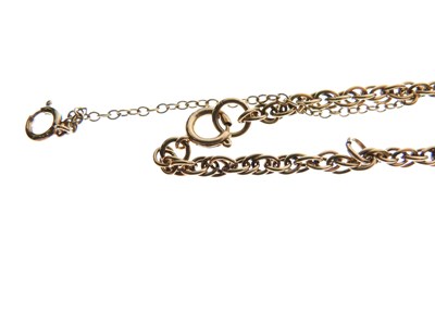 Lot 69 - 9ct yellow metal rope-link necklace
