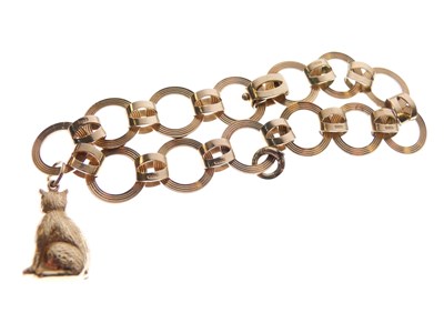 Lot 114 - 9ct gold circular-link bracelet