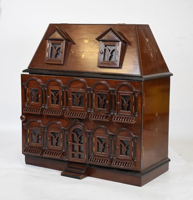 Lot 698 - Hardwood and inlaid dolls house