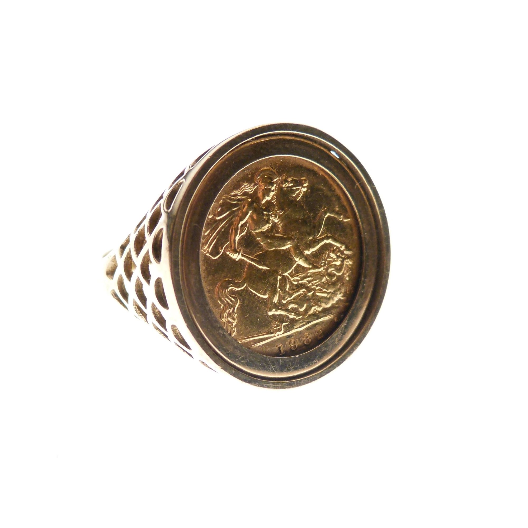 Yellow Gold Half Sovereign Coin Mounted Ring | Miltons Diamonds
