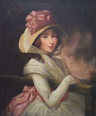 Lot 560 - English School - Oil on canvas - Portrait of a lady