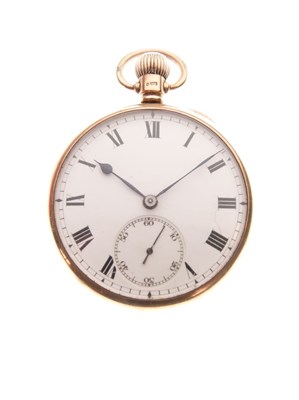 Lot 224 - 9ct gold open faced pocket watch