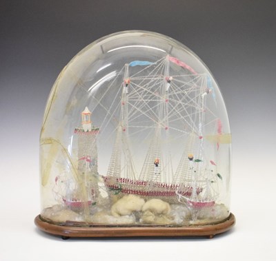 Lot 426 - Victorian glass 'Frigger' sailing ship