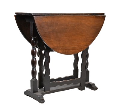 Lot 373 - Oak gateleg table of small proportions, circa 1700